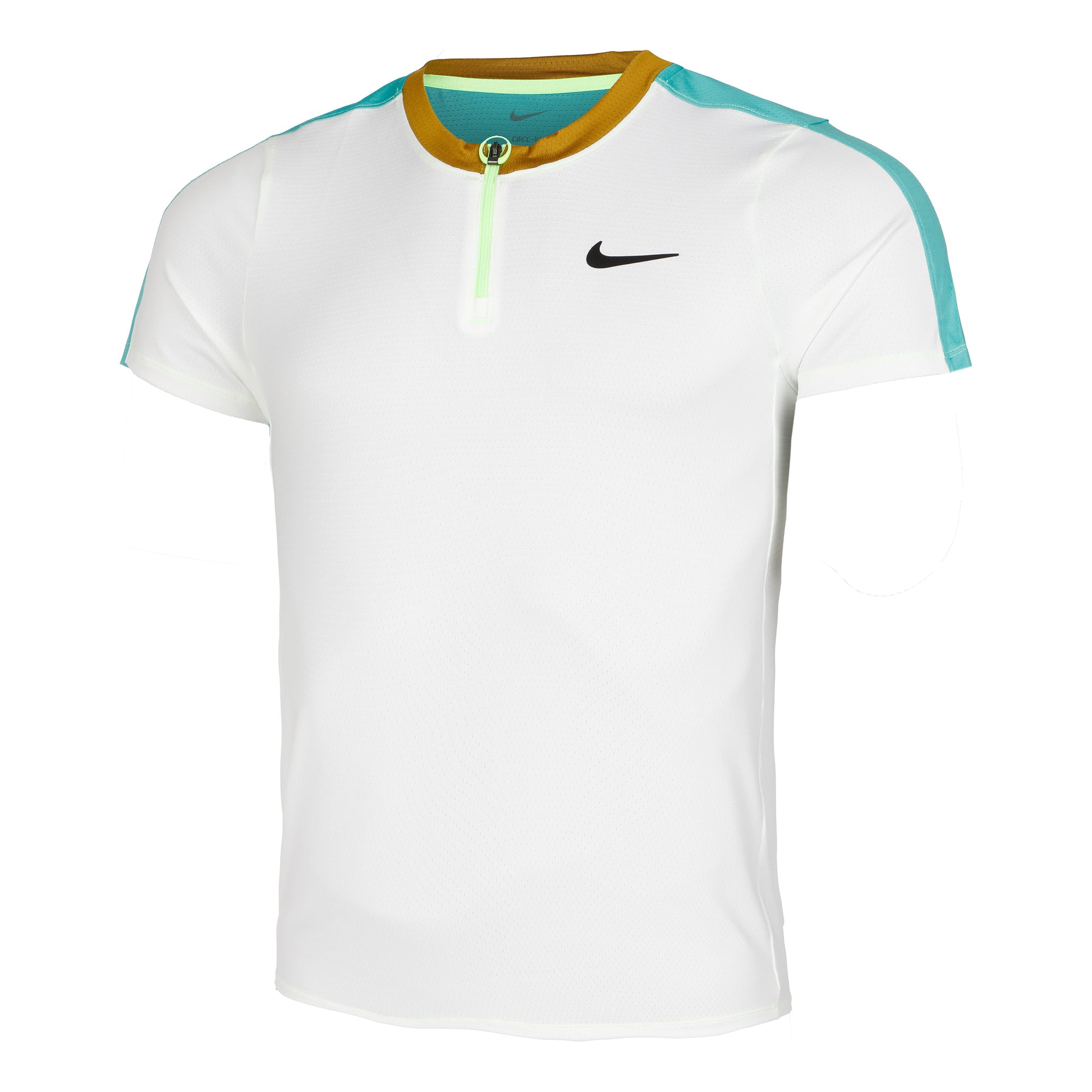Nike Dri-Fit Court Polo Hombres - blanco, turquesa