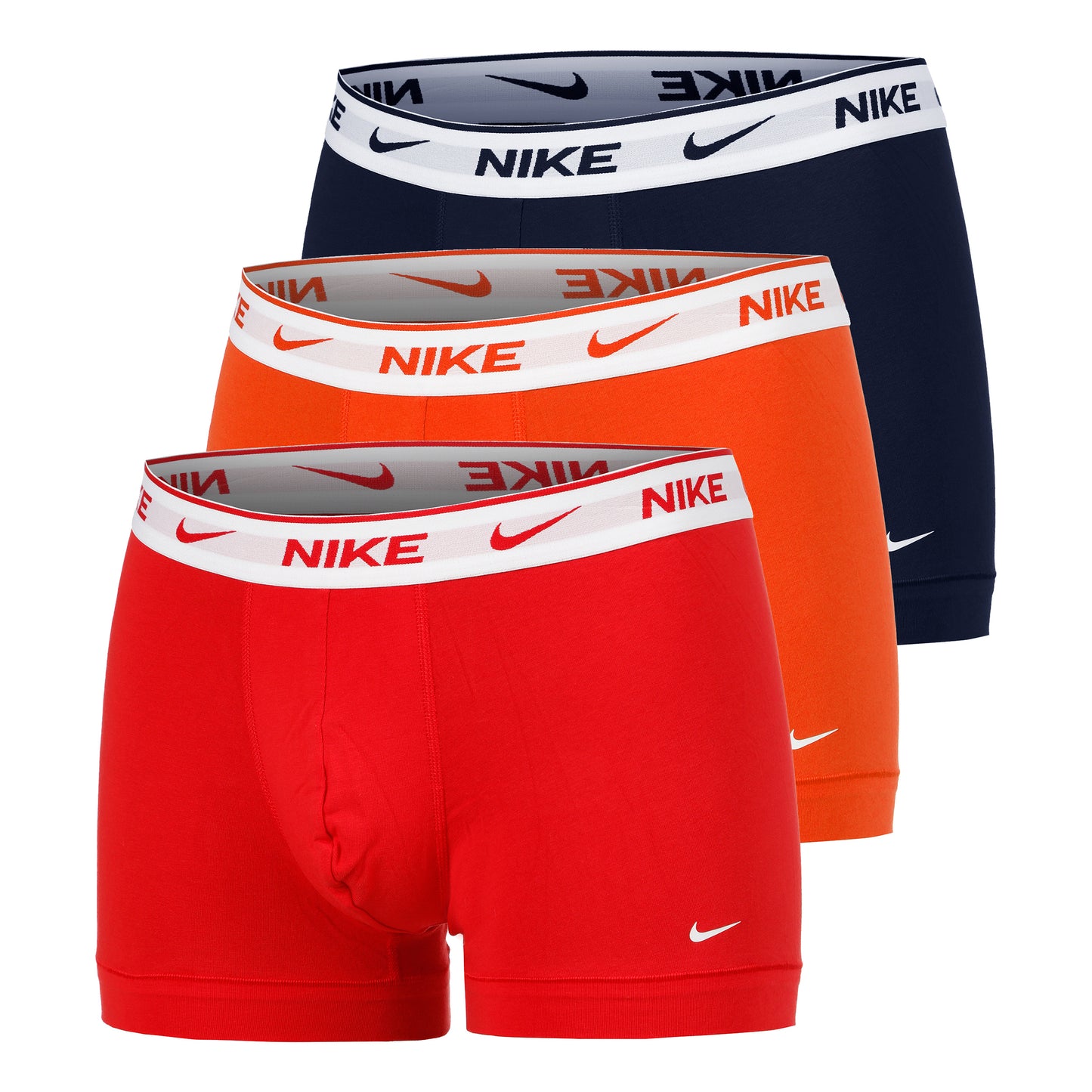 Nike Everyday Stretch Trunk Calzoncillos tipo bóxer Pack de 3 Hombres - rojo, naranja