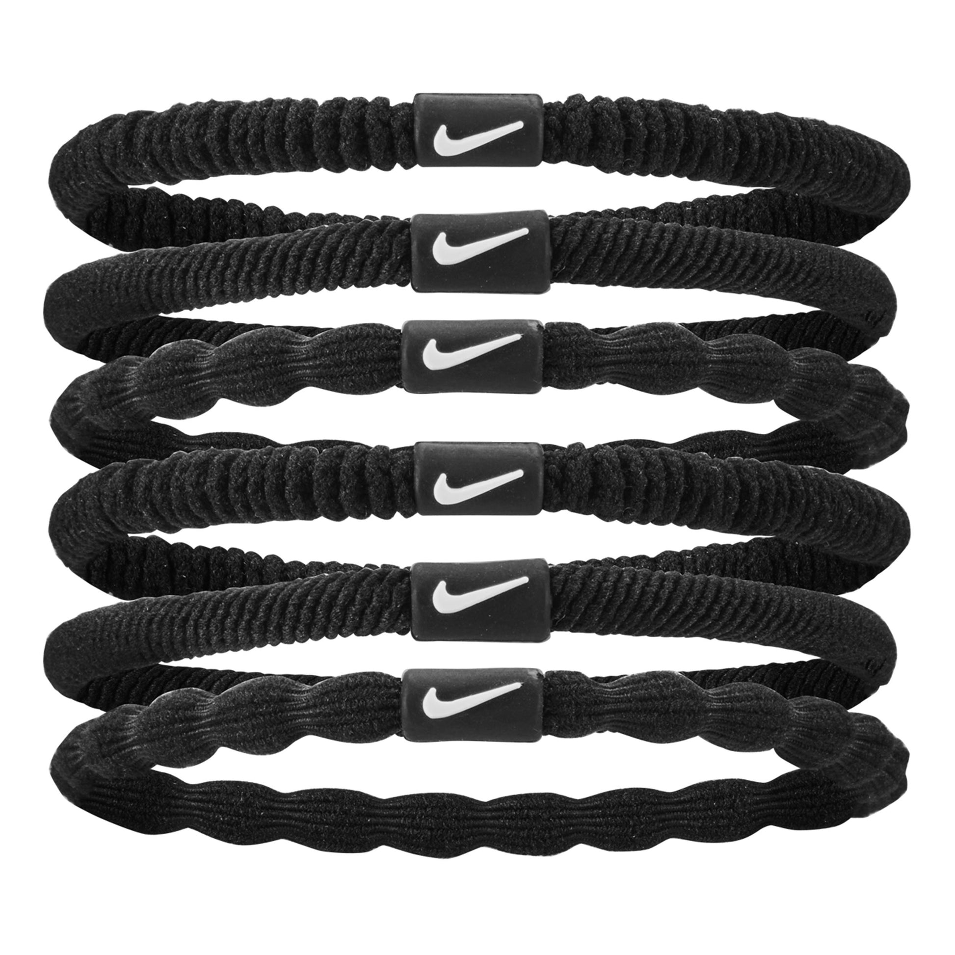 Nike Flex Cinta Para El Pelo Pack De 6-Negro,Blanco