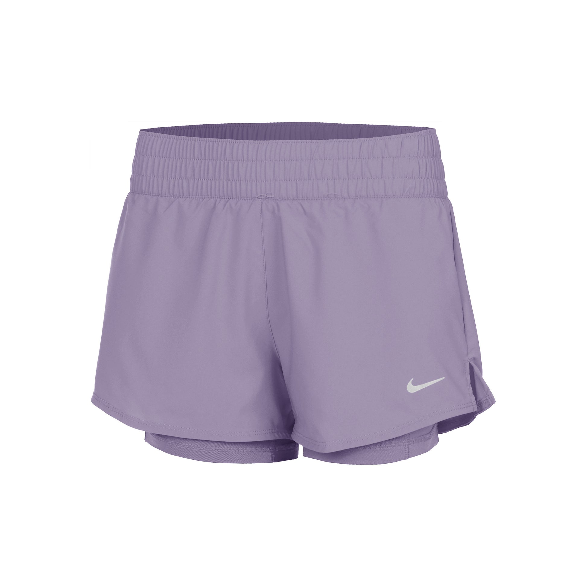 Nike Dri-Fit One Mid Rise 2in1 3in Shorts Mujeres - morado,