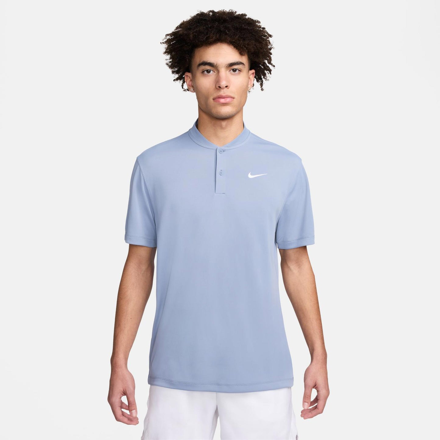 Nike Dri-Fit Court Blade Solid Polo Hombres - azul-gris,