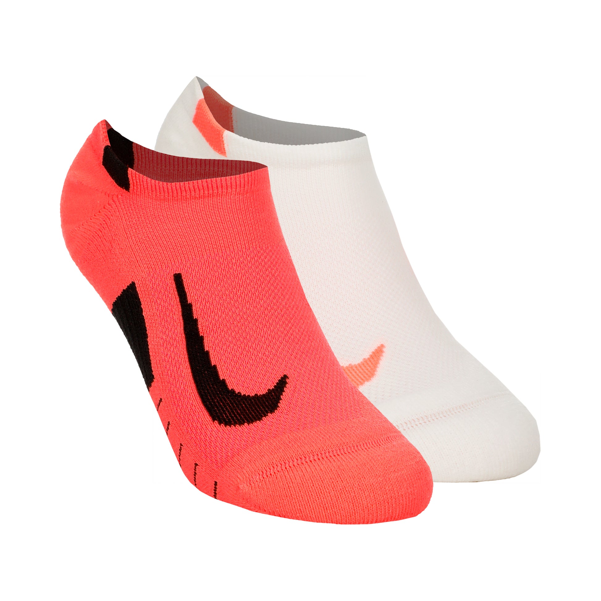 Nike Dri-Fit Multiplier No-Show Socks Calcetines para correr Pack de 2 Unisex - rojo, crema