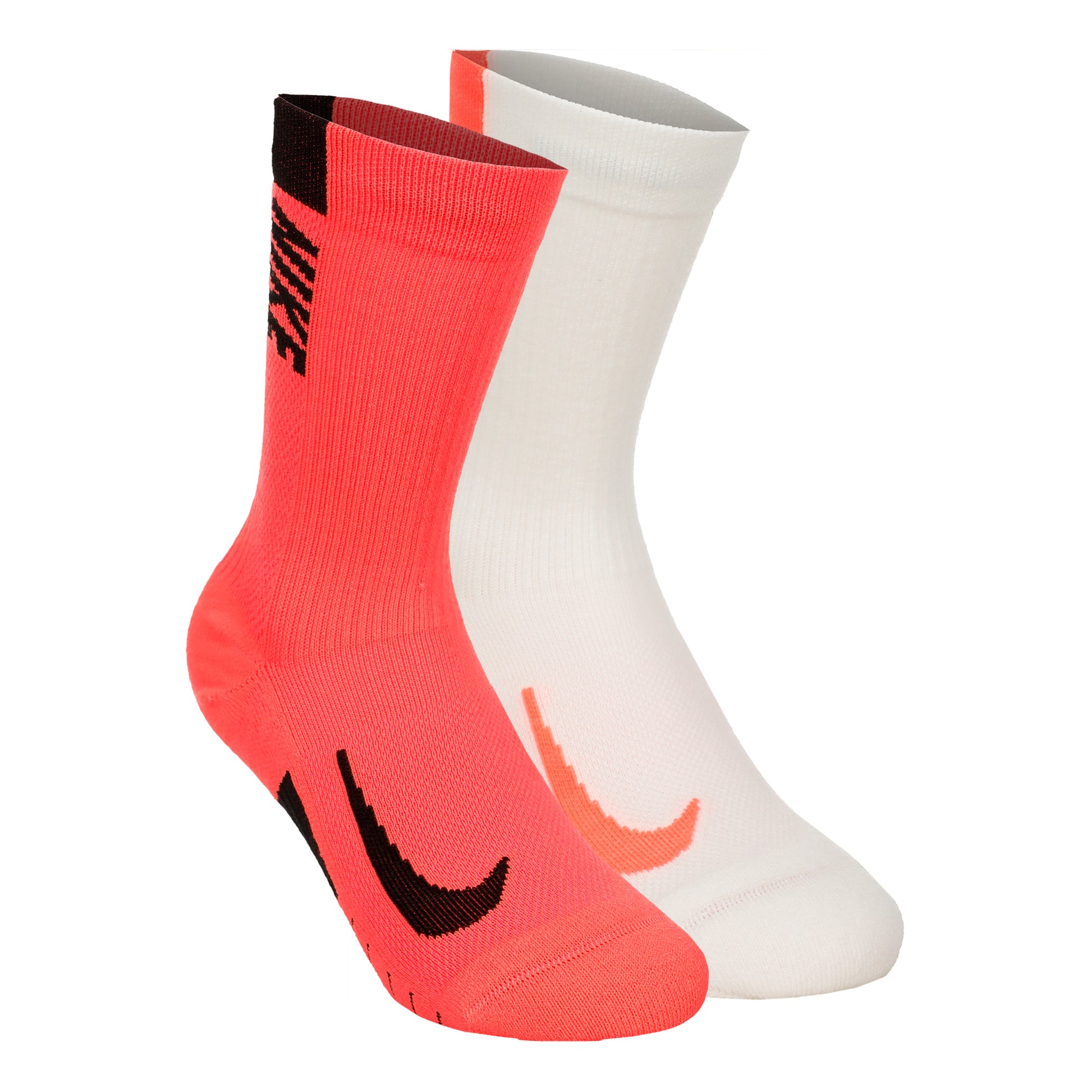 Nike Dri-Fit Multiplier Crew Calcetines de deporte Pack de 2 Unisex - crema, coral