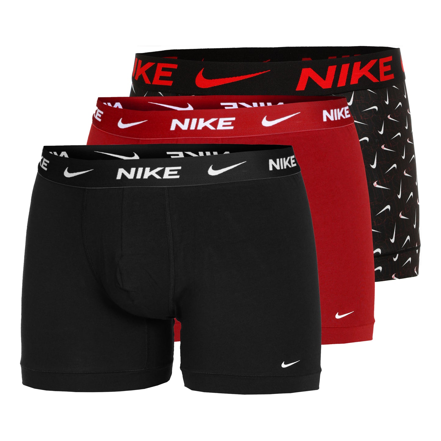 Nike Dri-Fit Essential Micro Trunk Calzoncillos tipo bóxer Pack de 3 Hombres - negro, rojo