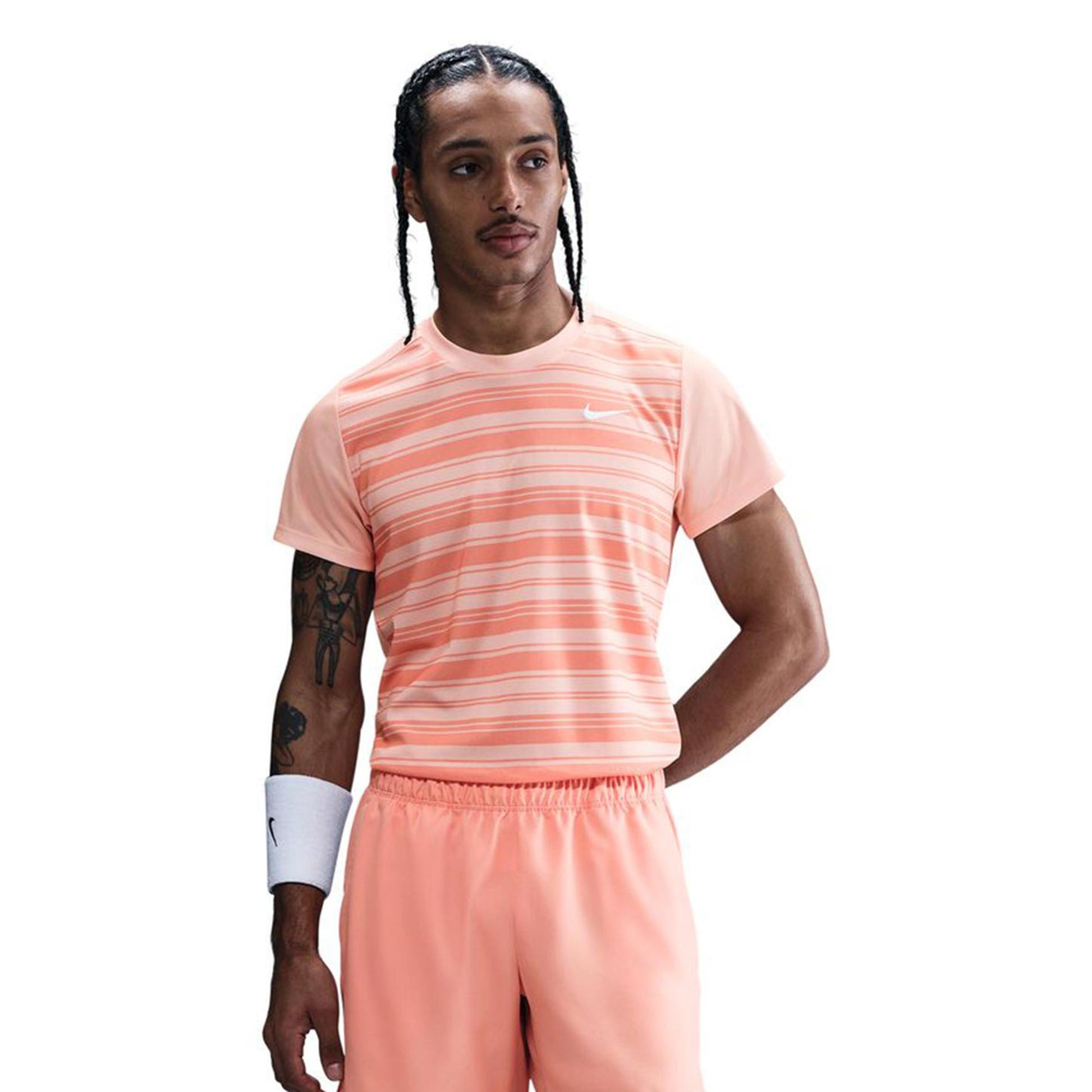 Nike Court Dri-FIT Victory Print Camiseta De Manga Corta Hombres-Coral