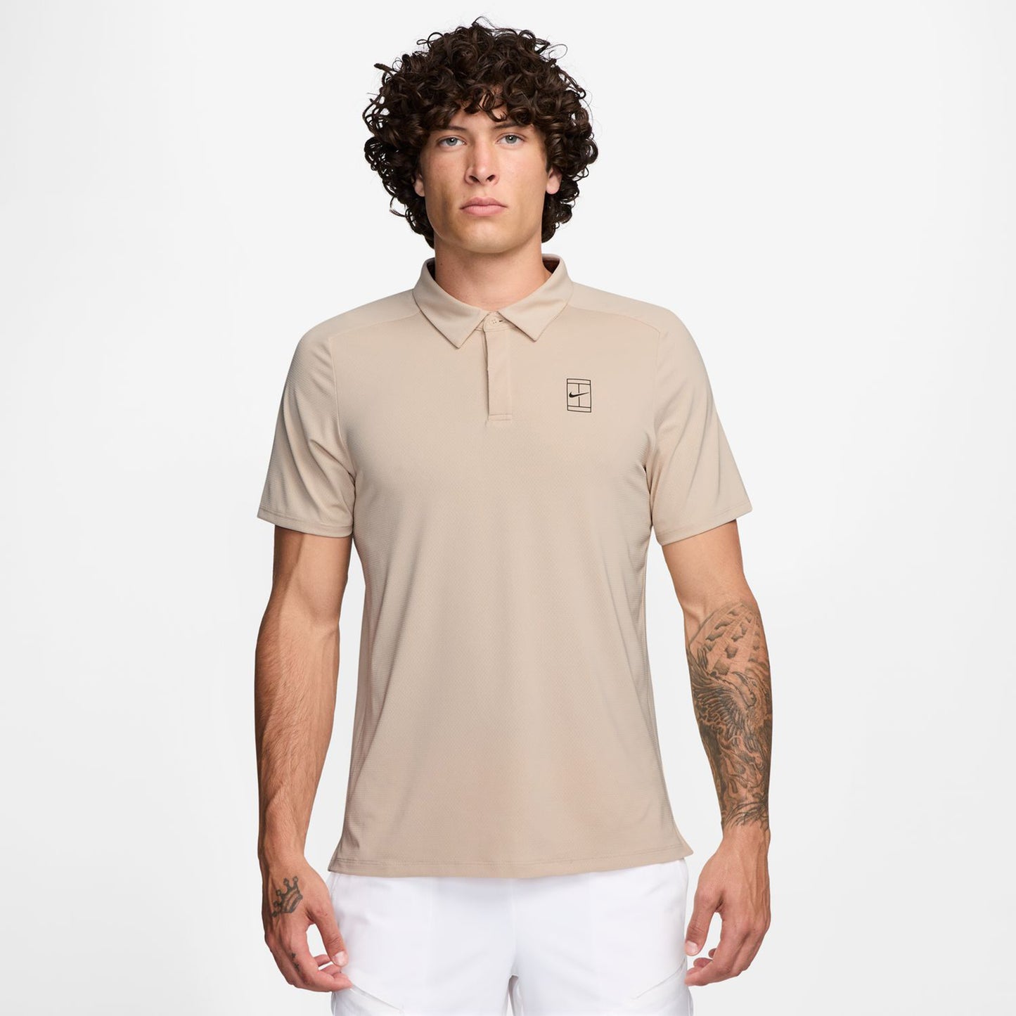 Nike Court Dri-FIT Advantage Polo Hombres-Beige