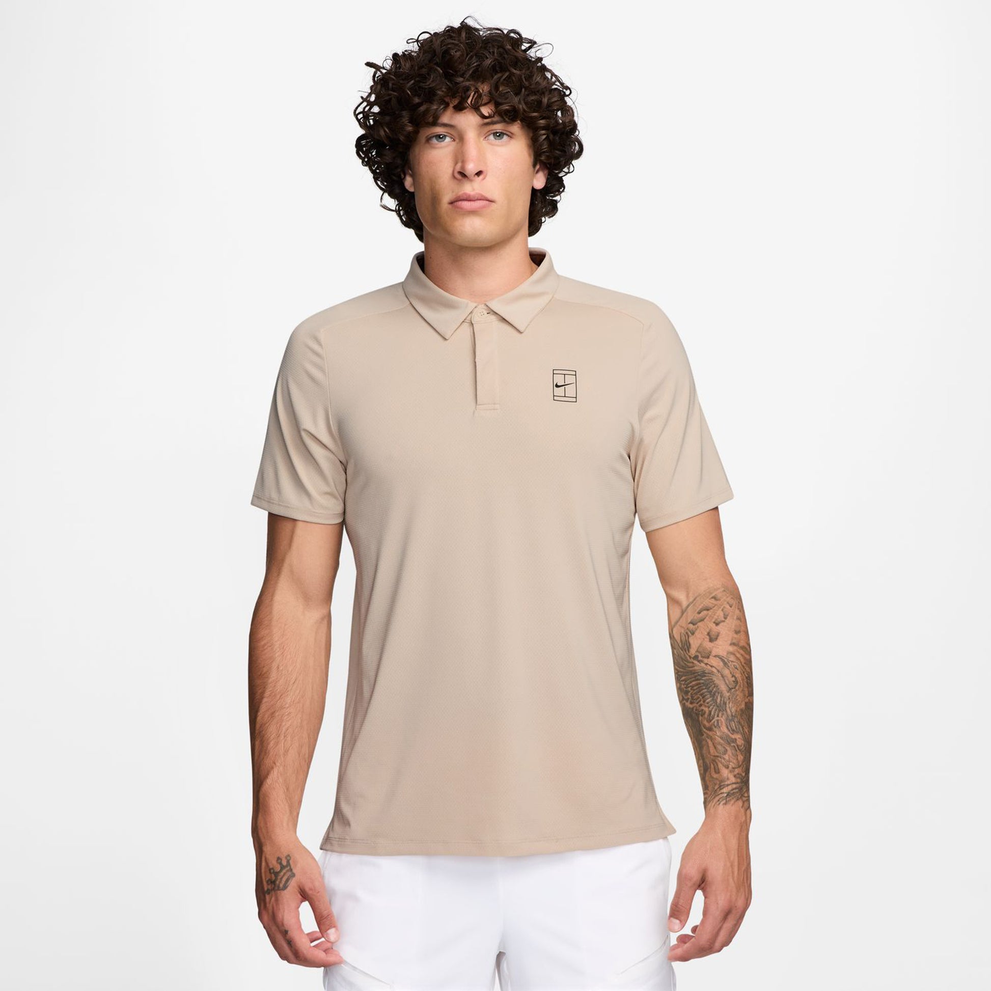 Nike Court Dri-FIT Advantage Polo Hombres-Beige