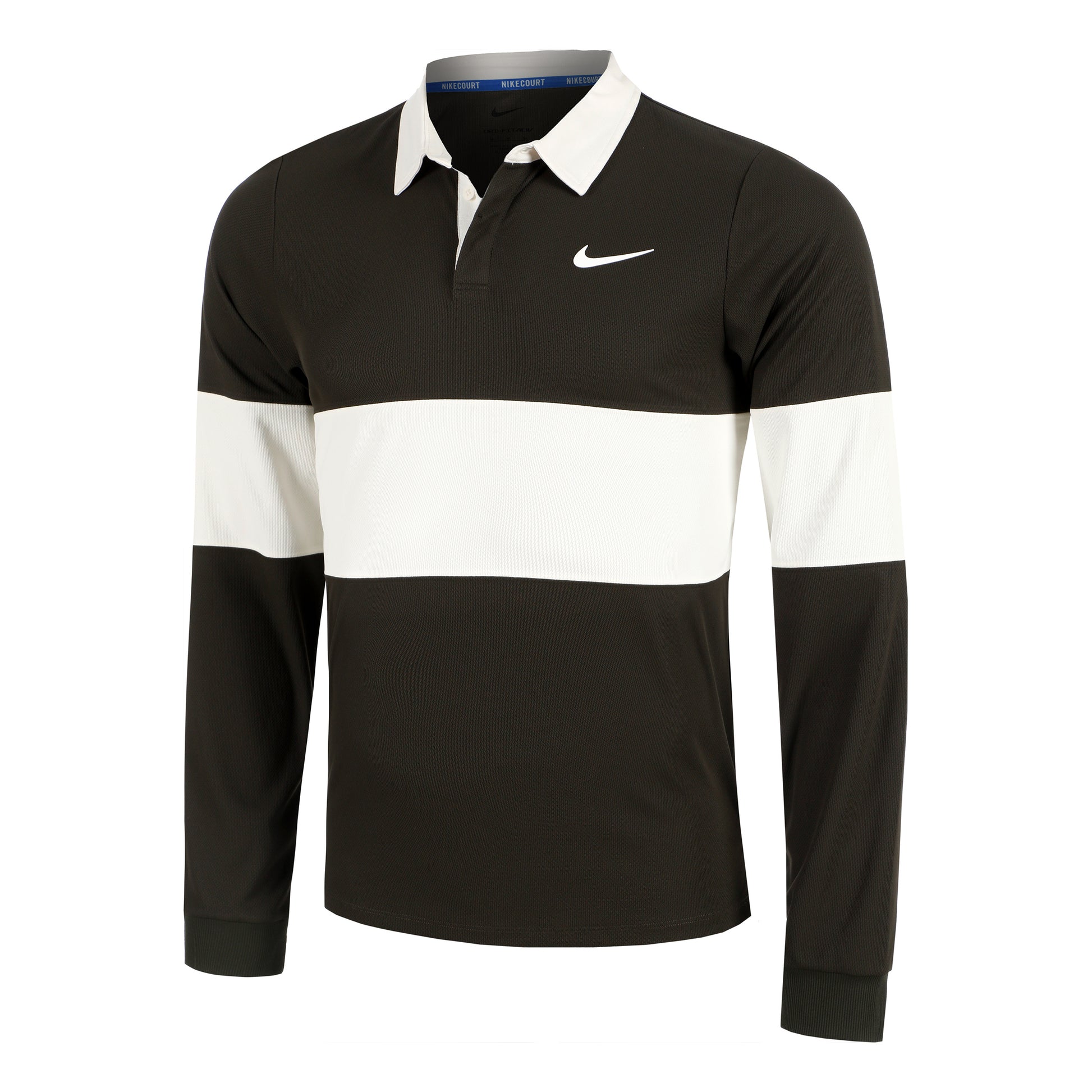 Nike Court Dri-Fit Advantage Slam Camiseta de manga larga Hombres - verde oscuro, crema