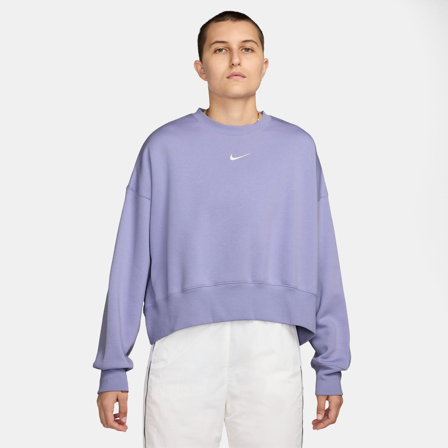 Nike Sportswear Phoenix Fleece Oversized Crew Sudadera Mujeres-Morado