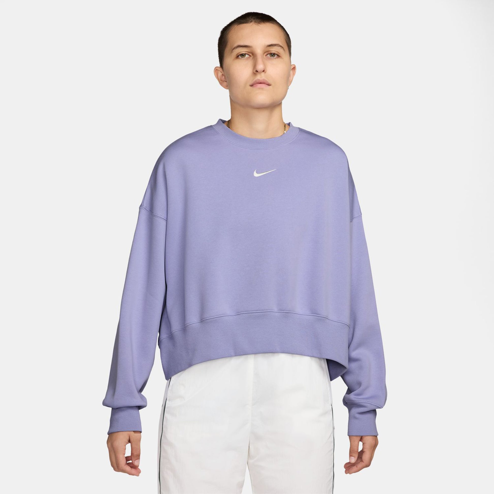 Nike Sportswear Phoenix Fleece Oversized Crew Sudadera Mujeres-Morado