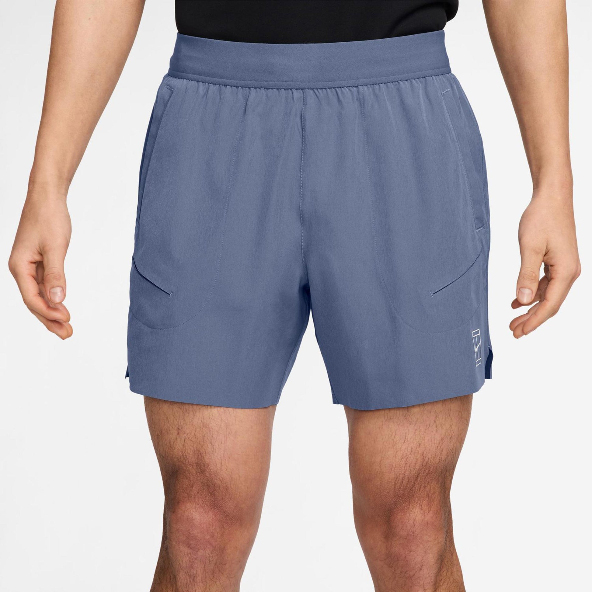 Nike Court Dri-Fit Advantage 6in Shorts Hombres-Azul-gris,Blanco