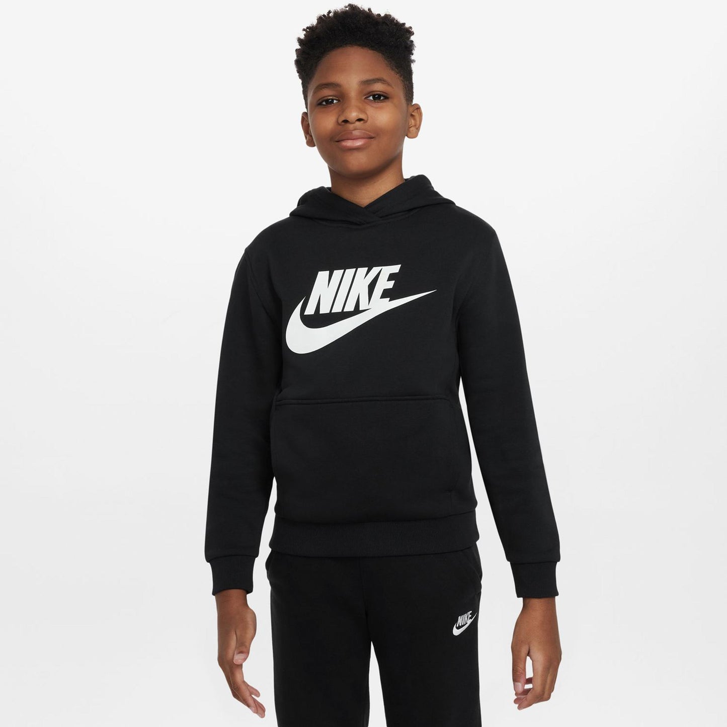 Nike Club Fleece Sudadera Con Capucha Niños-Negro