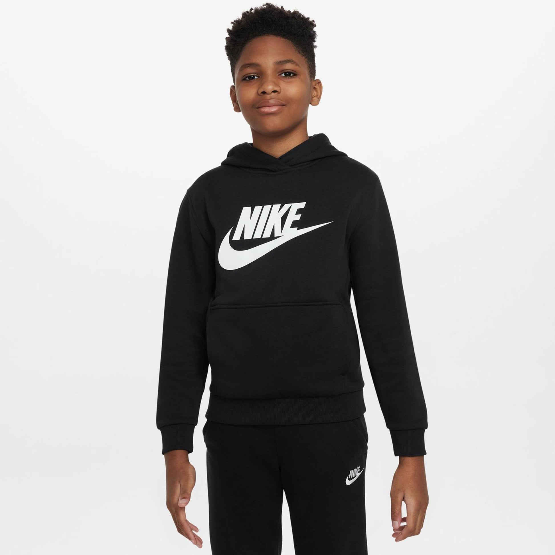 Nike Club Fleece Sudadera Con Capucha Niños-Negro