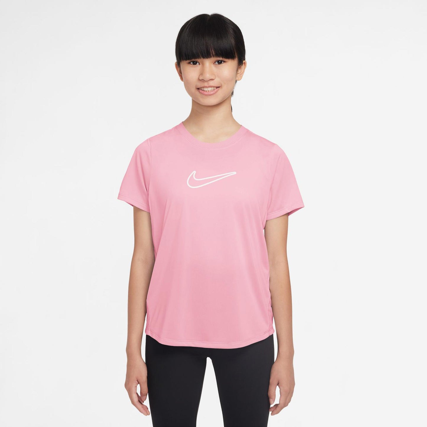 Nike Dri-Fit One Camiseta De Manga Corta Chicas-Rosa,Blanco