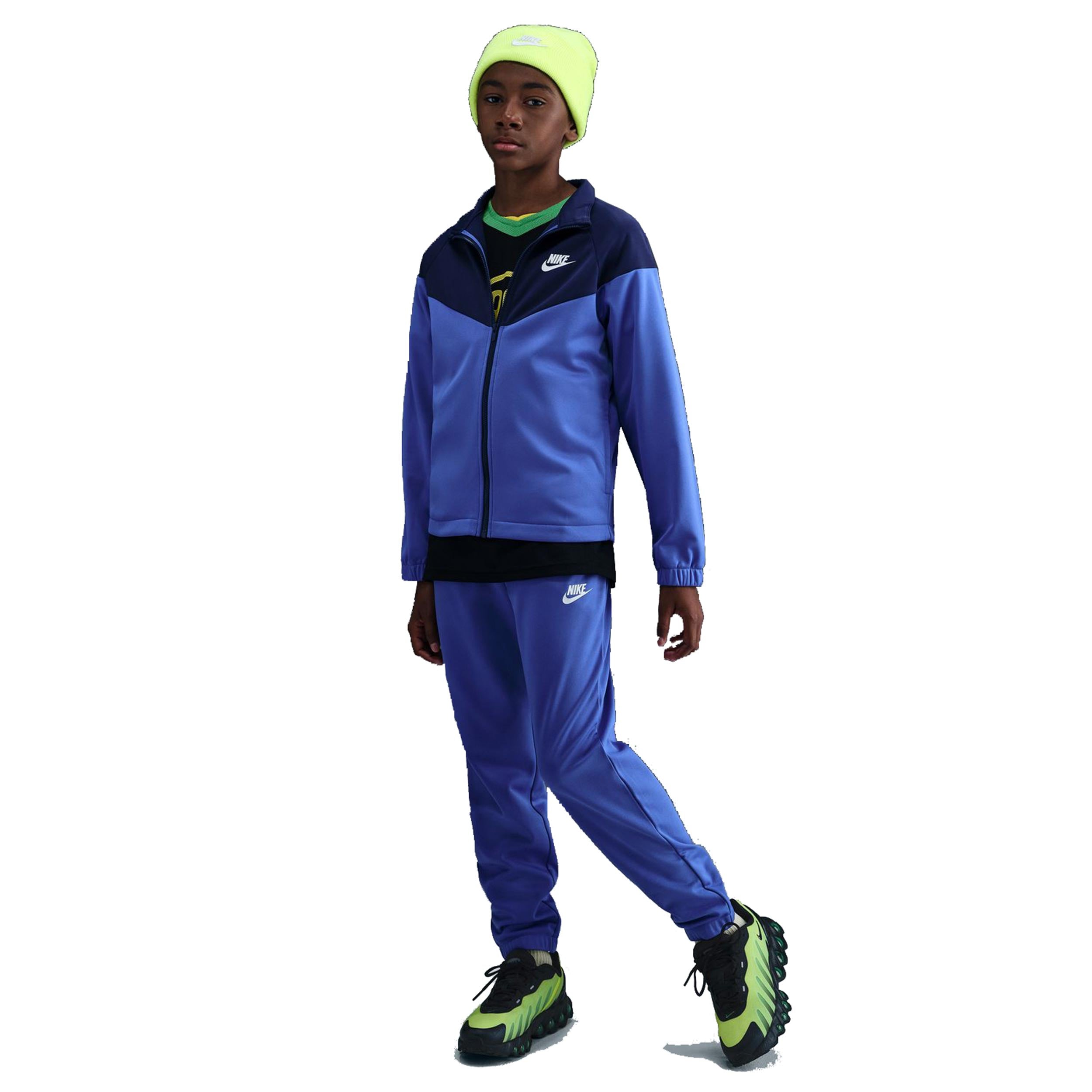 Nike Dri-Fit Full-Zip Chándal Niños-Azul,Azul-gris