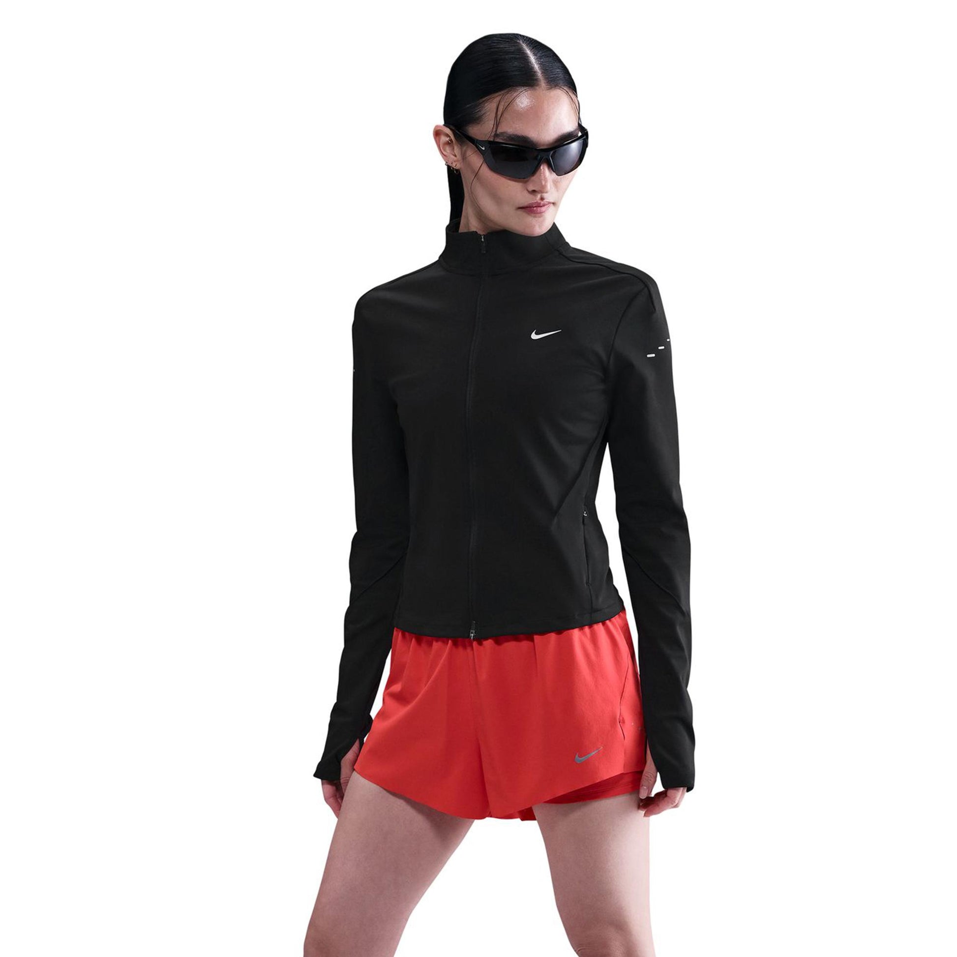 Nike Swift Half-Zip Camiseta De Running Mujeres-Negro,Plateado