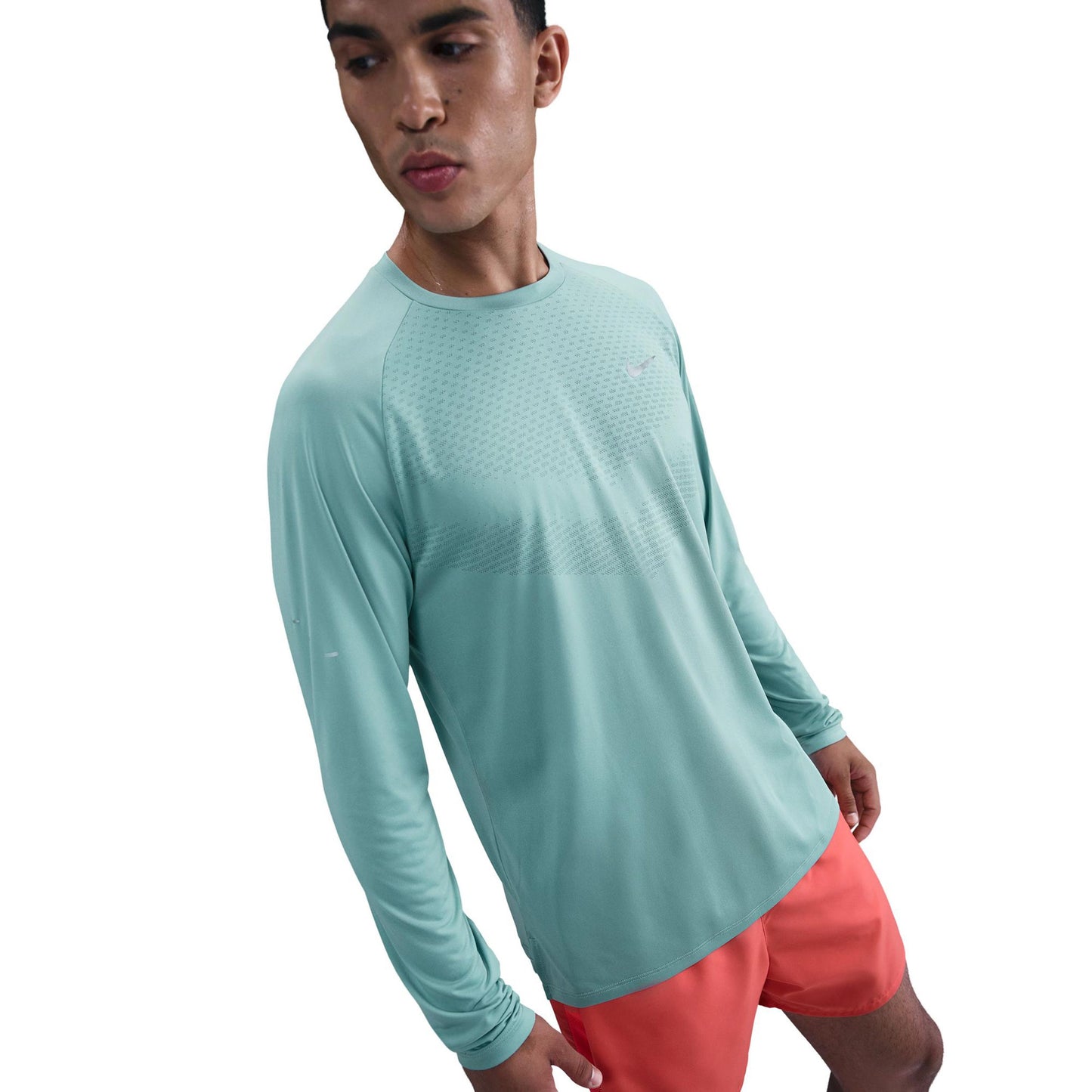 Nike Stride Camiseta de running Hombres - turquesa, plateado