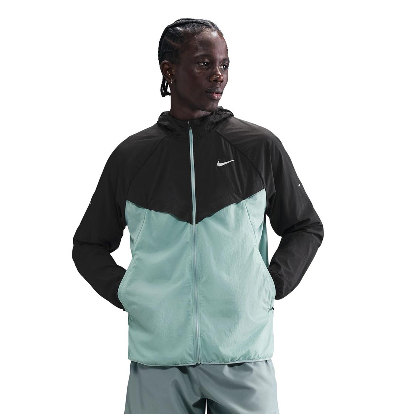 Nike Stride Chaqueta para correr Hombres - negro, turquesa