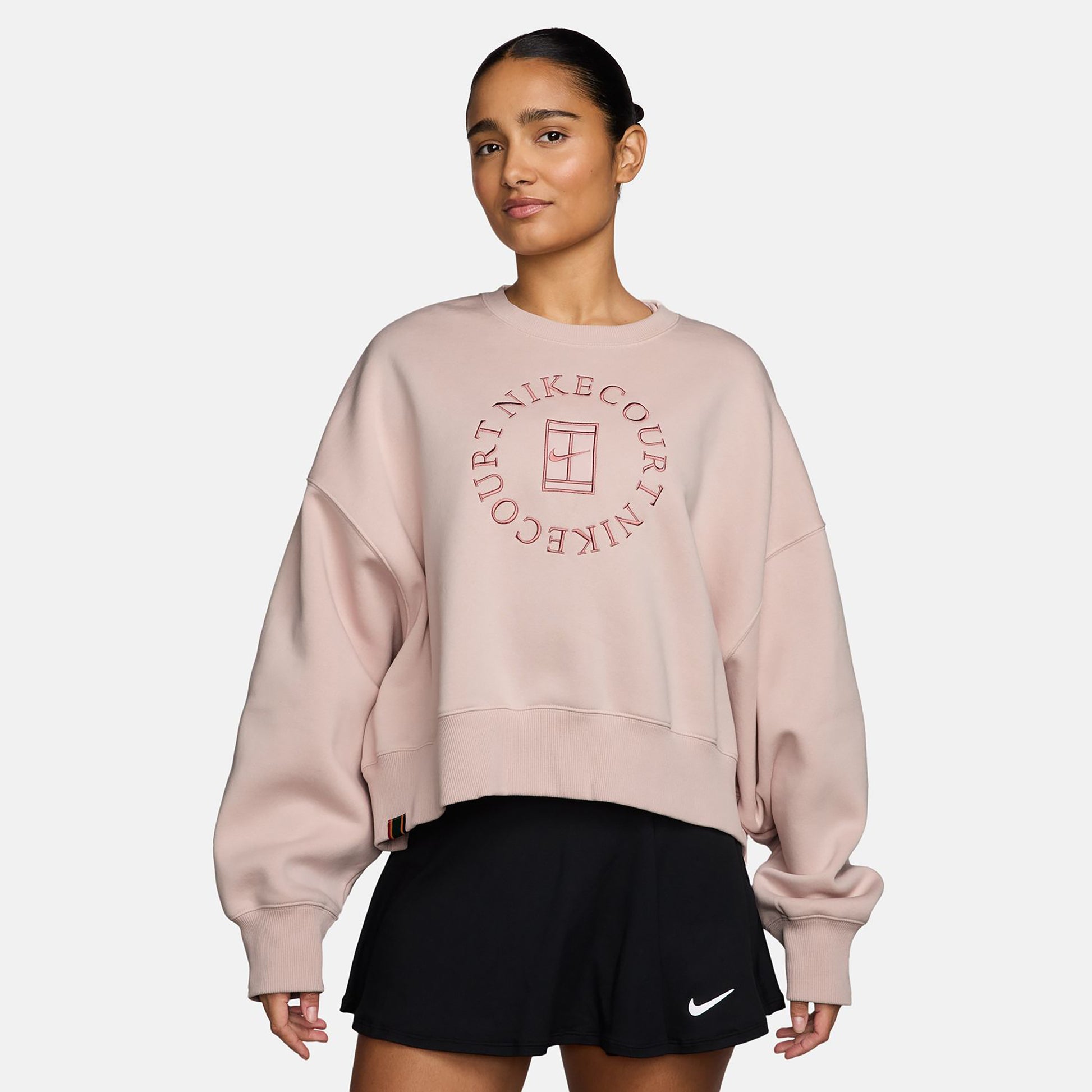 Nike Court Phoenix Over-Oversized Crew Heritage Sudadera Mujeres - rosa viejo, malva
