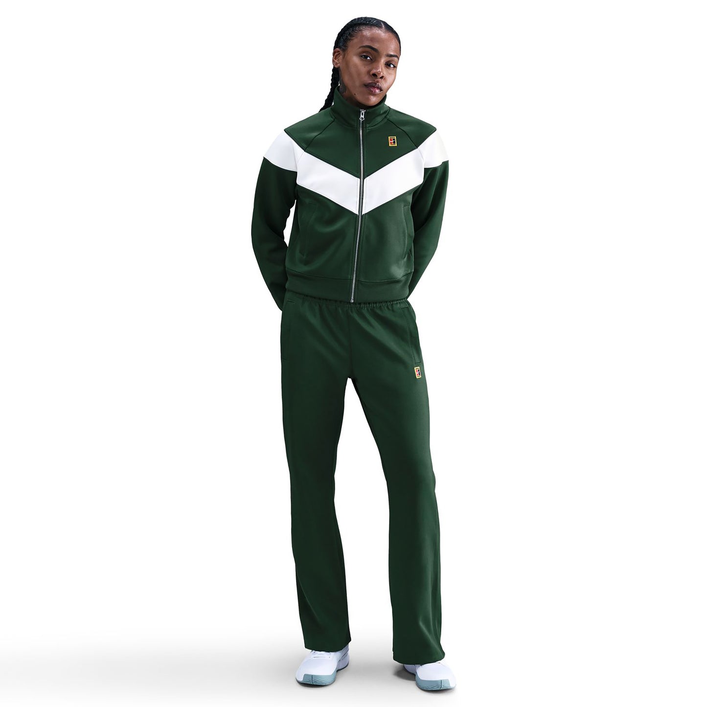 Nike Court Polyknit High Rise Pantalón de entrenamiento Mujeres-verde oscuro