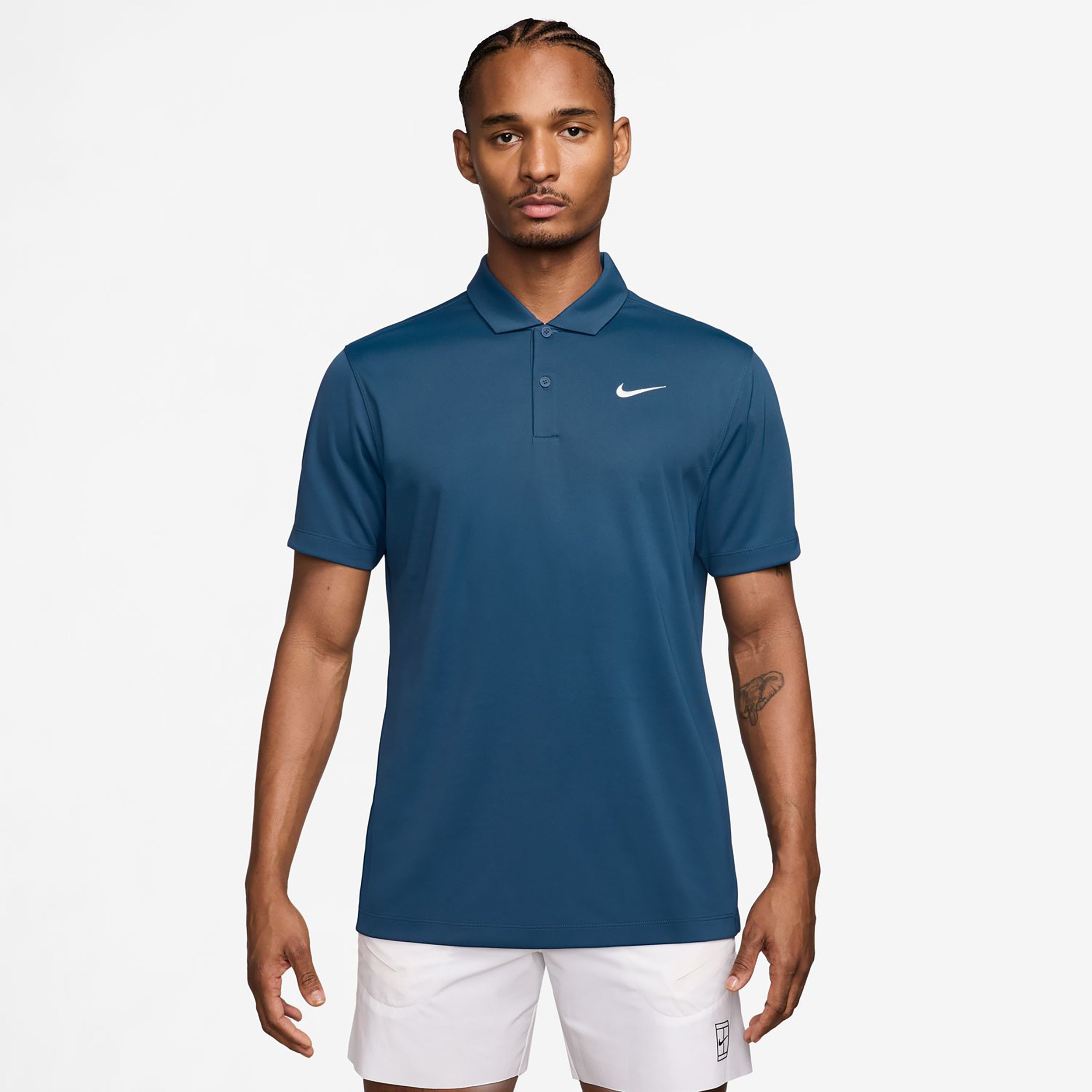 Nike Dri-Fit Victory Court Solid Polo Hombres - color petróleo, blanco