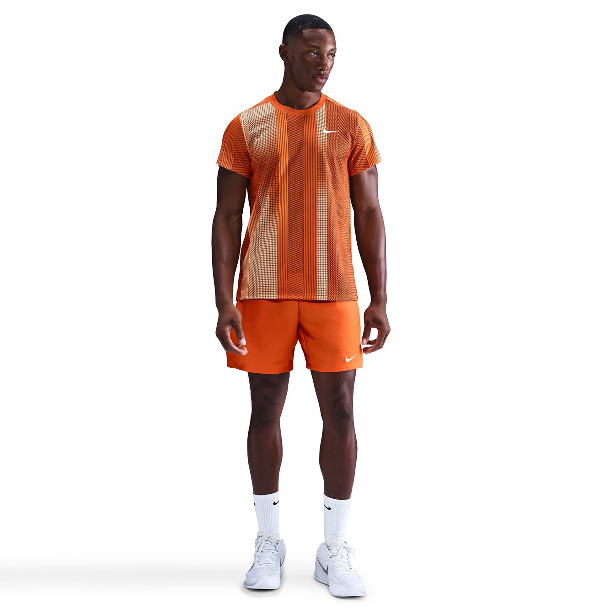 Nike Court Victory Dri-Fit Print Camiseta de manga corta Hombres - naranja, blanco