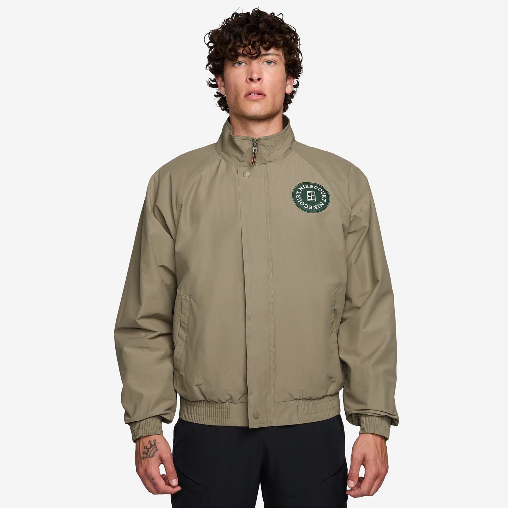 Nike Court Heritage Outdoor-Jacke Hombres - oliva, verde oscuro