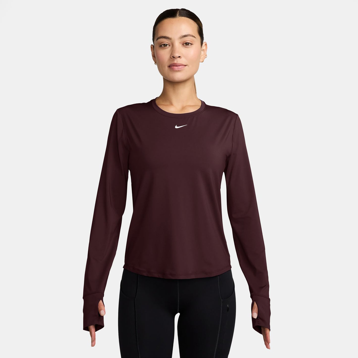Nike One Classic Dri-FIT Camiseta de manga larga Mujeres - rojo oscuro, blanco