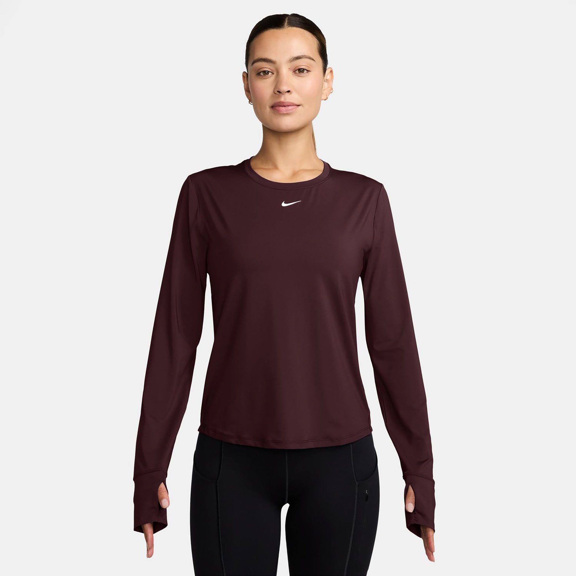 Nike One Classic Dri-FIT Camiseta de manga larga Mujeres - rojo oscuro, blanco