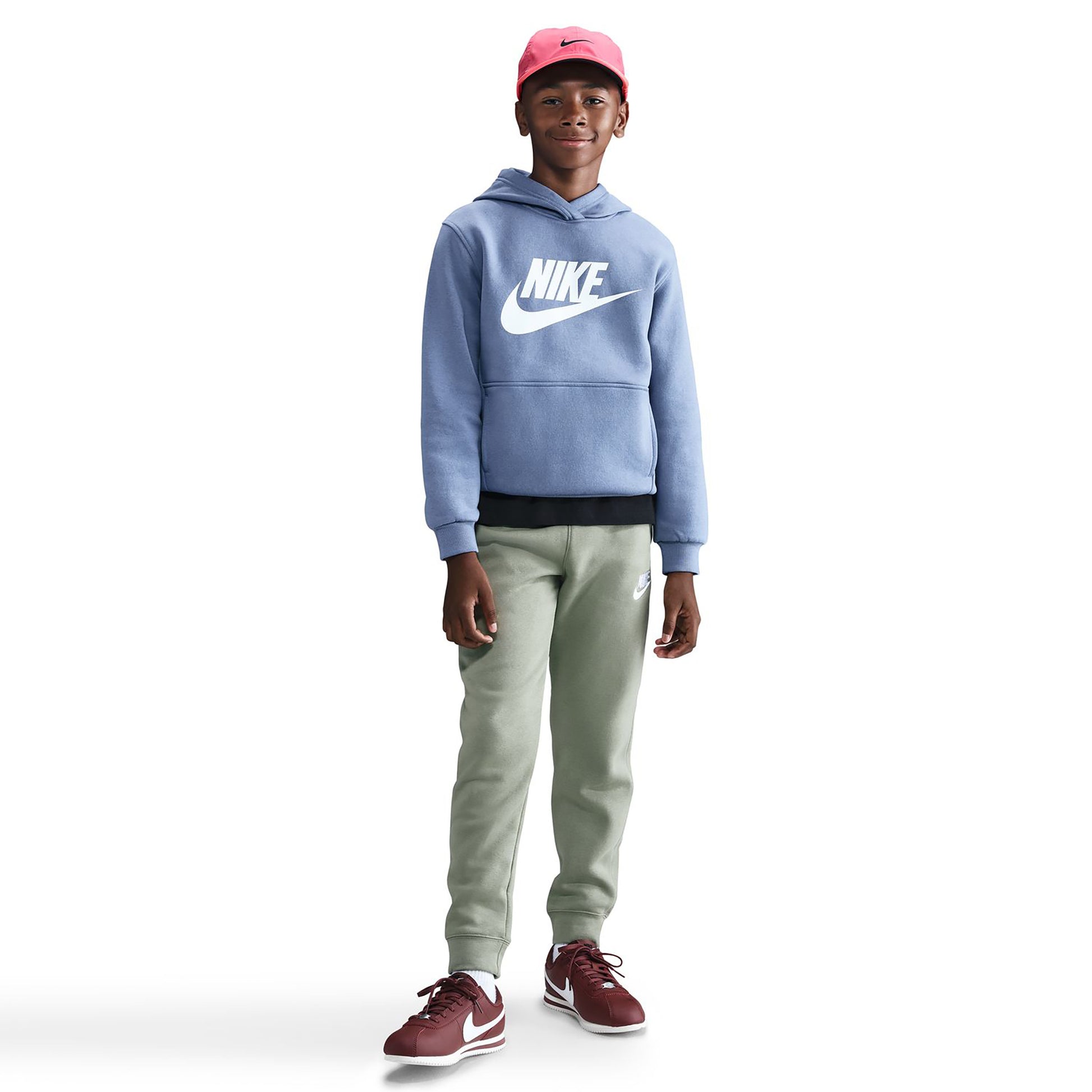 Nike Club Fleece Sudadera con capucha Niños-azul-gris,blanco