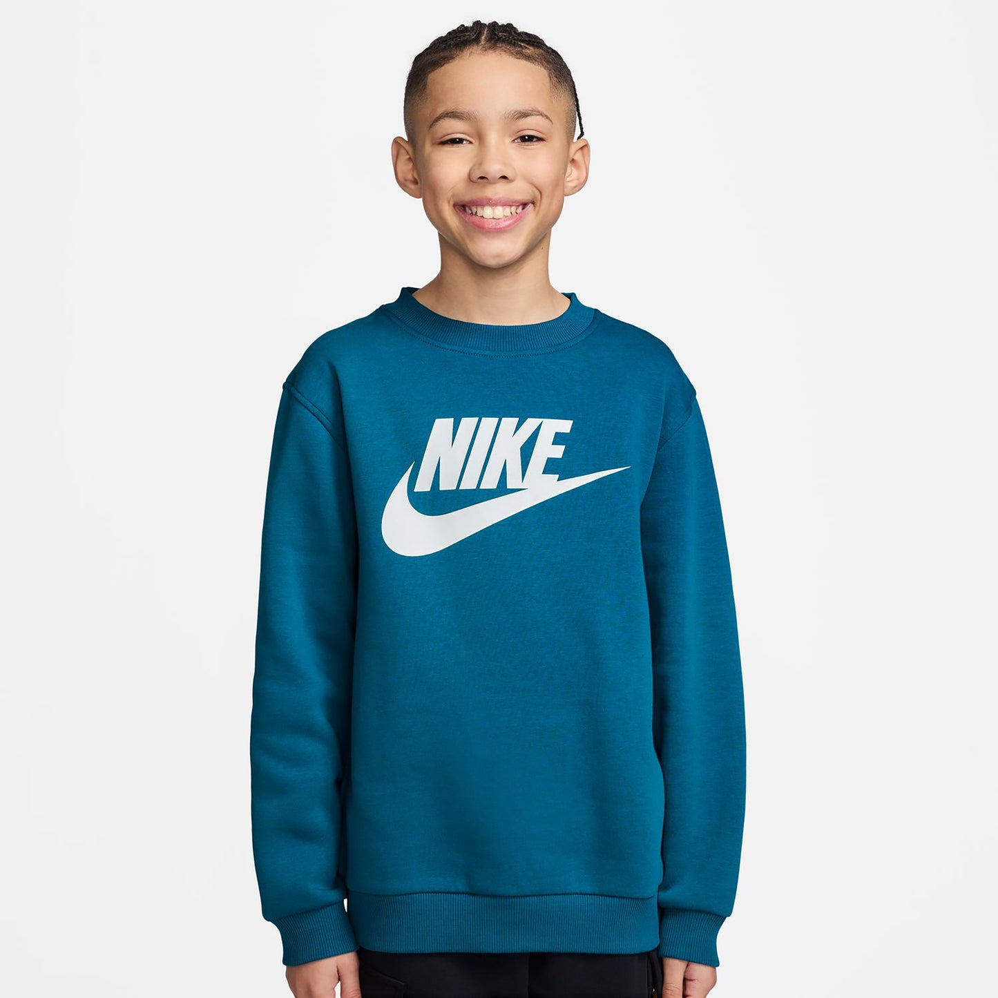 Nike Club Fleece Crew Sudadera Niños - azul, blanco