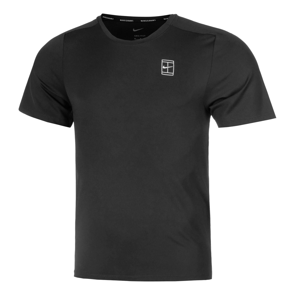 Nike Court Dri-Fit Advantage Camiseta De Manga Corta Hombres-Negro,Blanco