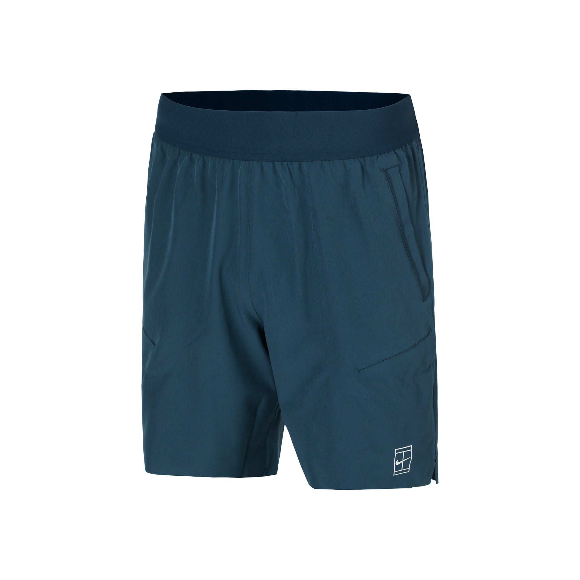 Nike Court Dri-Fit Advantage 8in Shorts Hombres-Azul Oscuro,Blanco