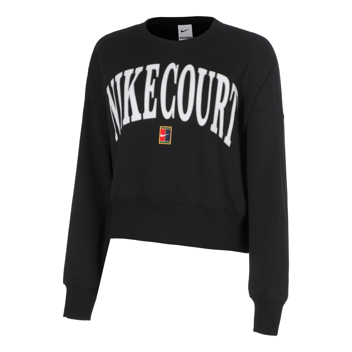 Nike Court Phoenix Fleece Crew Heritage Sudadera Mujeres-Negro,Negro