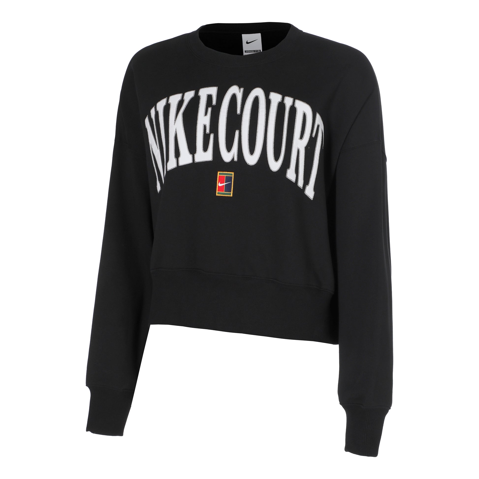 Nike Court Phoenix Fleece Crew Heritage Sudadera Mujeres-Negro,Negro