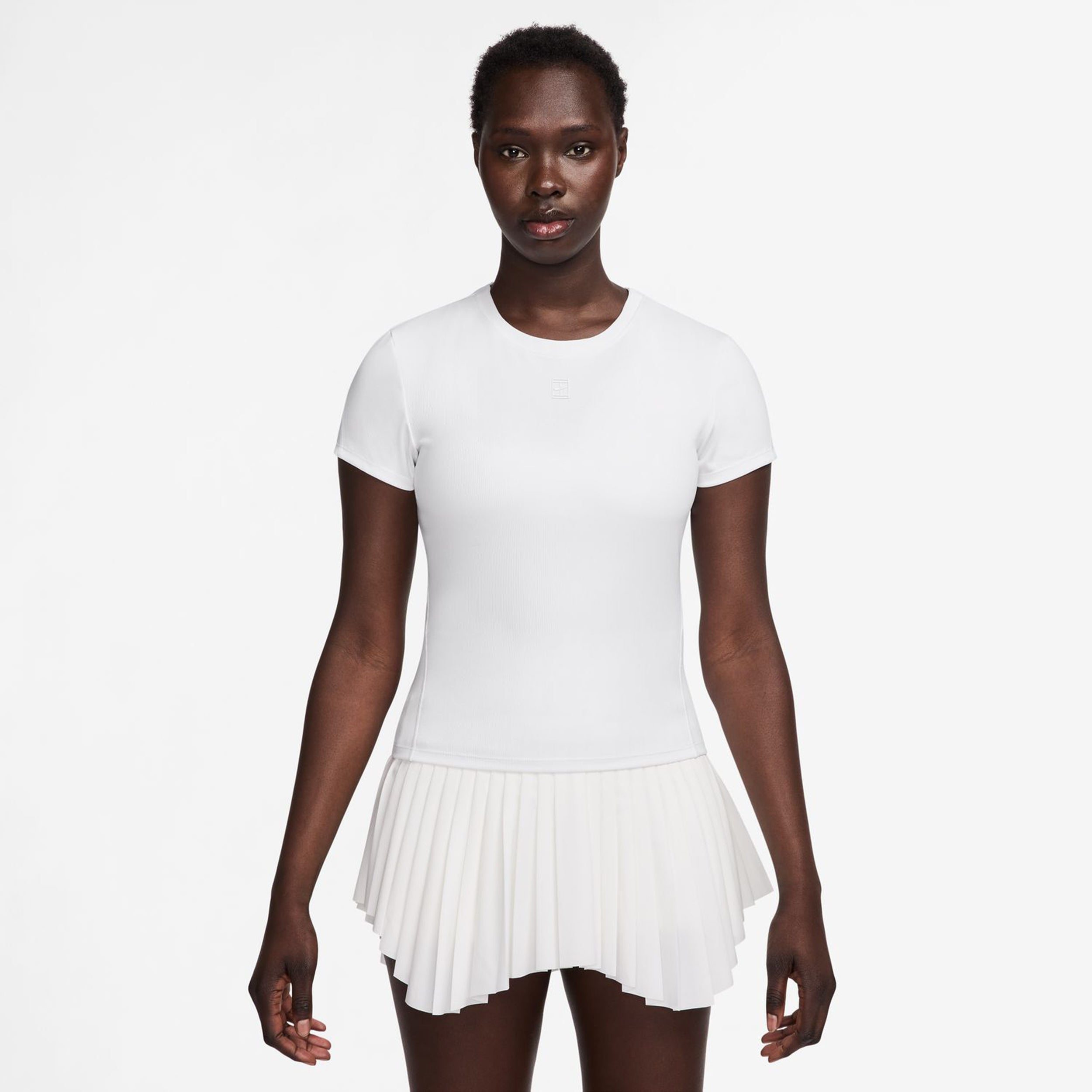 Nike Court Dri-Fit Advantage Camiseta De Manga Corta Mujeres-Blanco,Blanco
