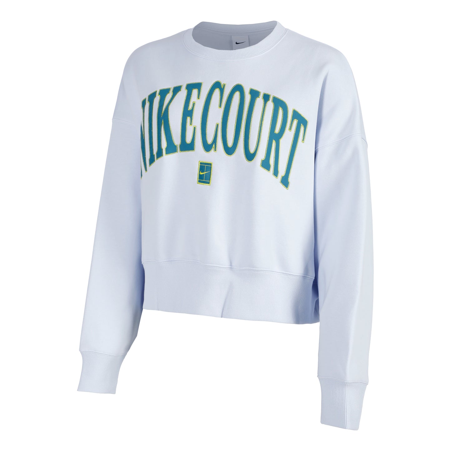 Nike Court Heritage Phoenix Fleece Oversized Crew High Rise Sudadera Mujeres - gris claro,