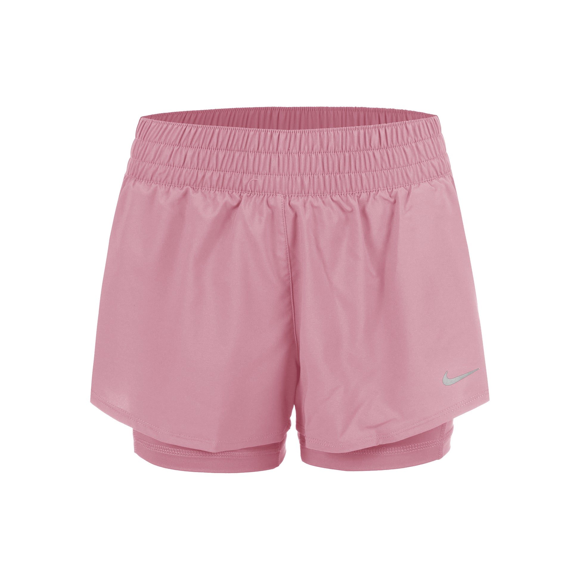 Nike Dri-Fit One Mid Rise 2in1 3in Shorts Mujeres - rosa viejo, plateado