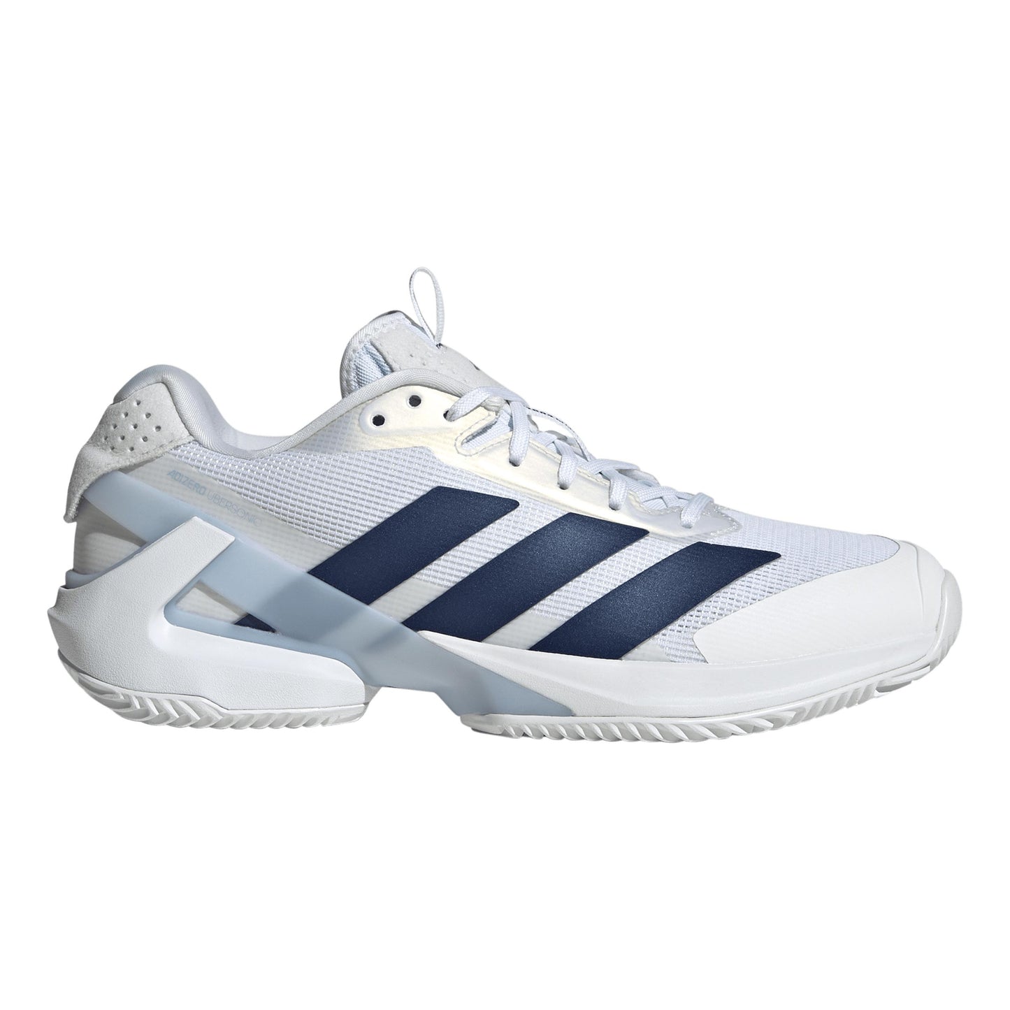adidas adizero Ubersonic 5 Zapatilla tierra batida Mujeres - blanco, azul oscuro