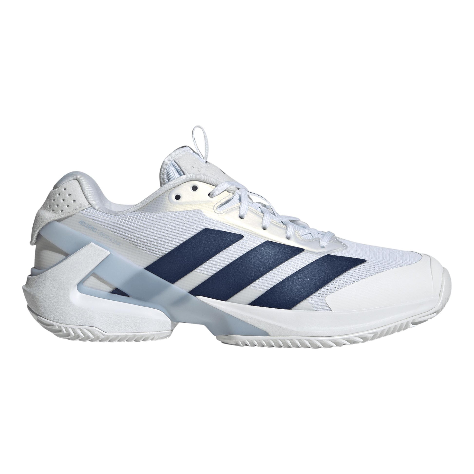 adidas adizero Ubersonic 5 Zapatilla tierra batida Mujeres - blanco, azul oscuro