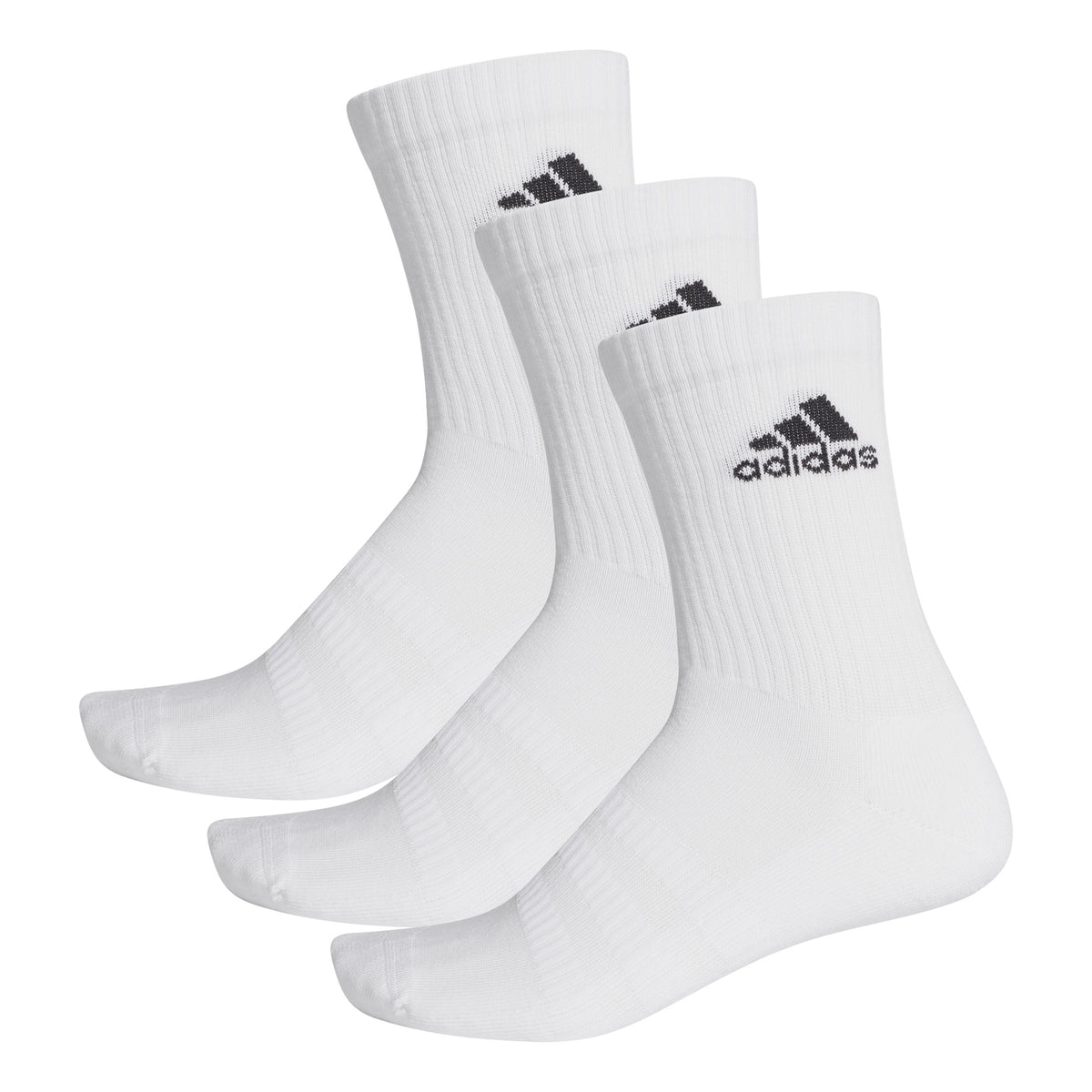 adidas Cush Crew Calcetines de deporte Pack de 3 Unisex - blanco, negro