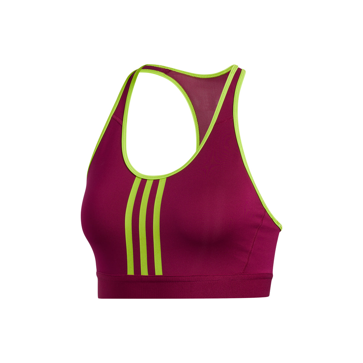 adidas Don´t Rest Alphaskin 3Stripes Sujetador deportivo Mujeres - berry, verde neón