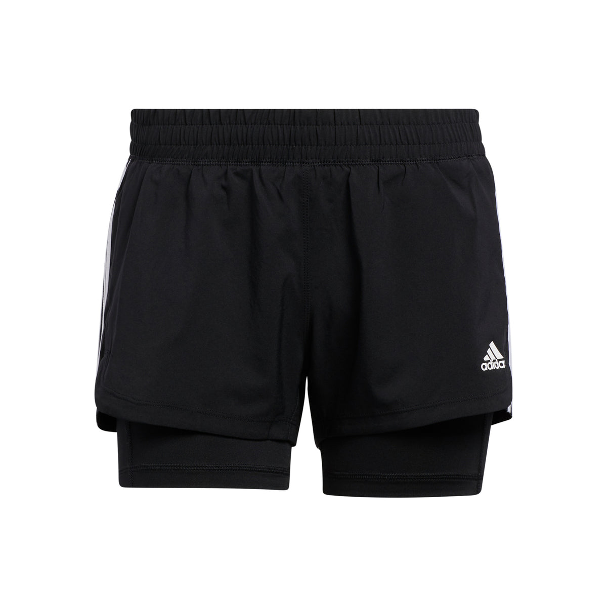 adidas Pacer 3 Stripes 2in1 Shorts Mujeres - negro, blanco