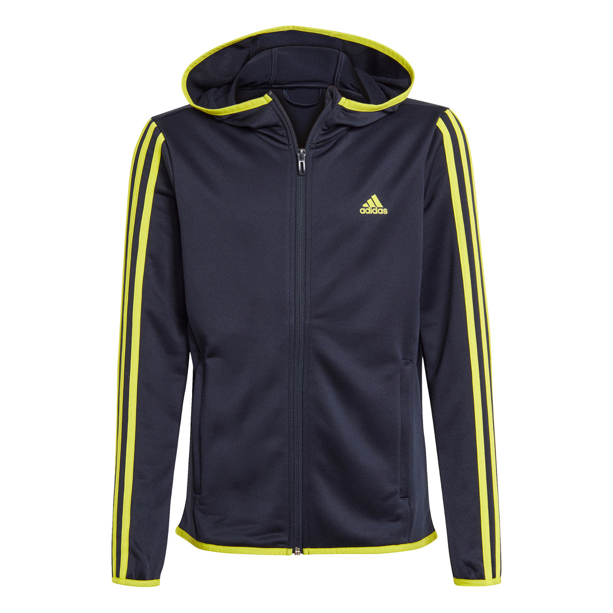 adidas 3Stripes Sudadera con cremallera Chicos - azul, amarillo