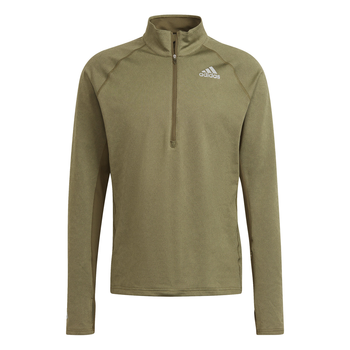 adidas Half-Zip Camiseta de manga larga Hombres - oliva,