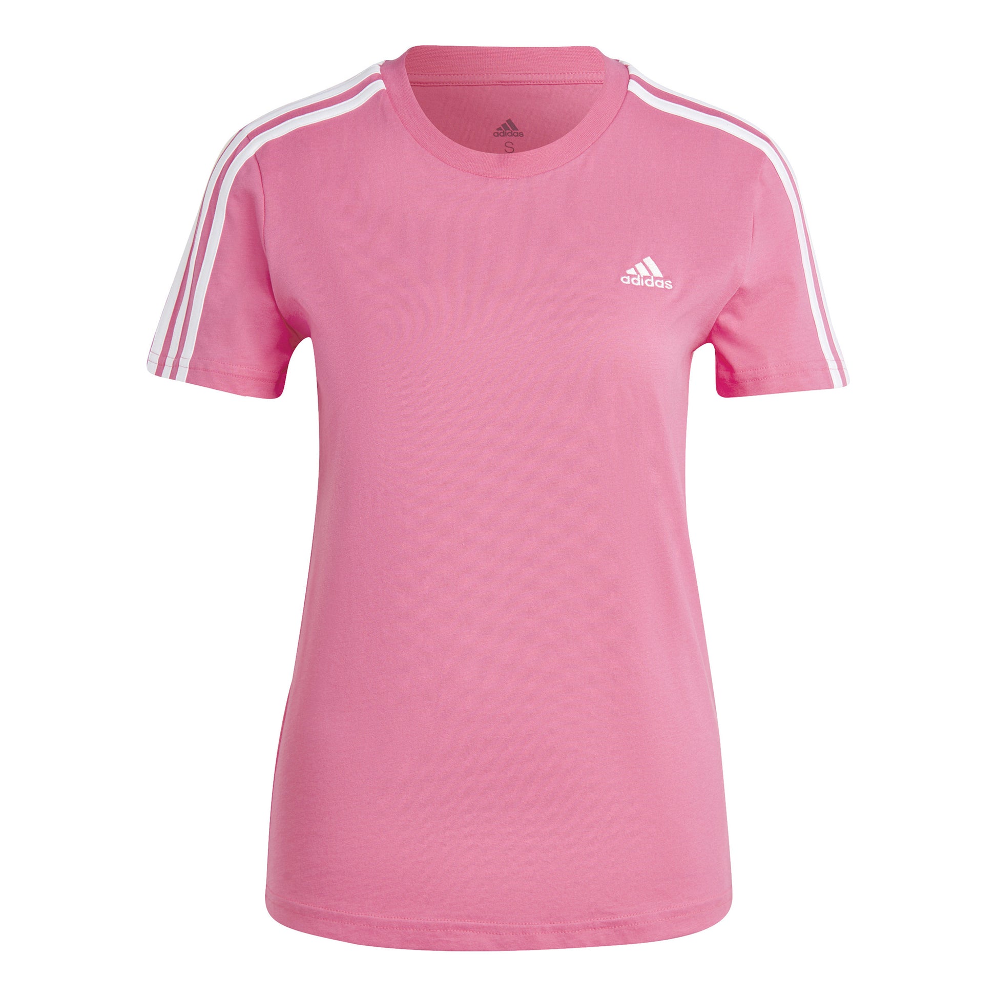 adidas Slim 3-Stripes Camiseta de manga corta Mujeres - rosa, blanco