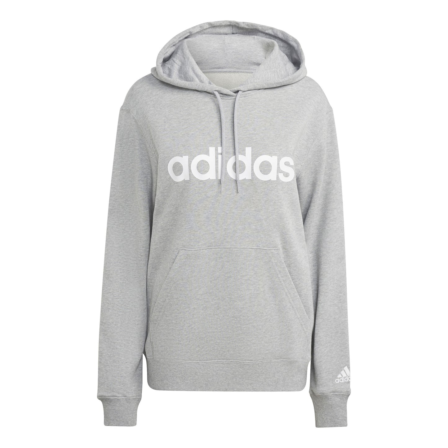 adidas Linear French Terry Sudadera con capucha Mujeres - gris claro, blanco