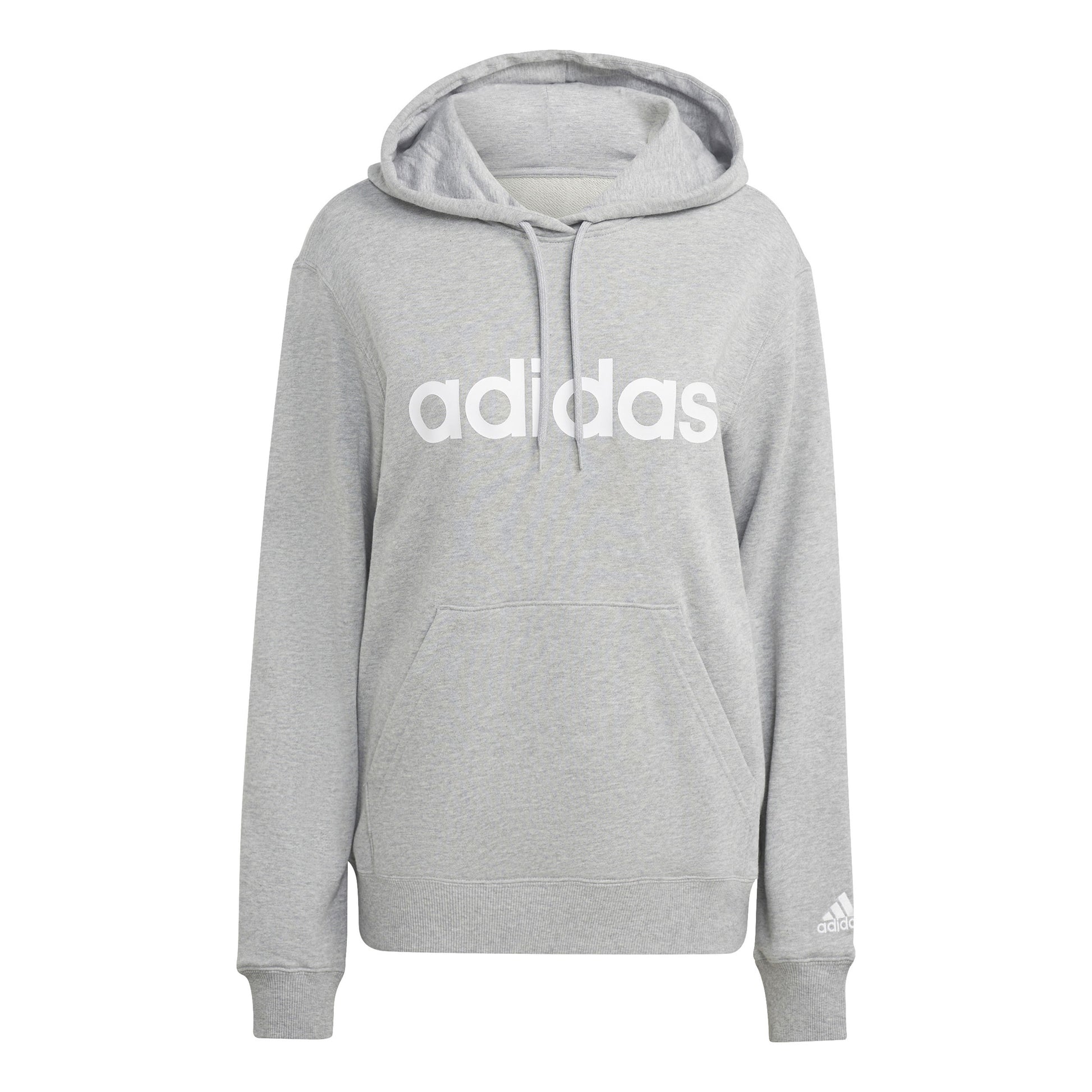 adidas Linear French Terry Sudadera con capucha Mujeres - gris claro, blanco
