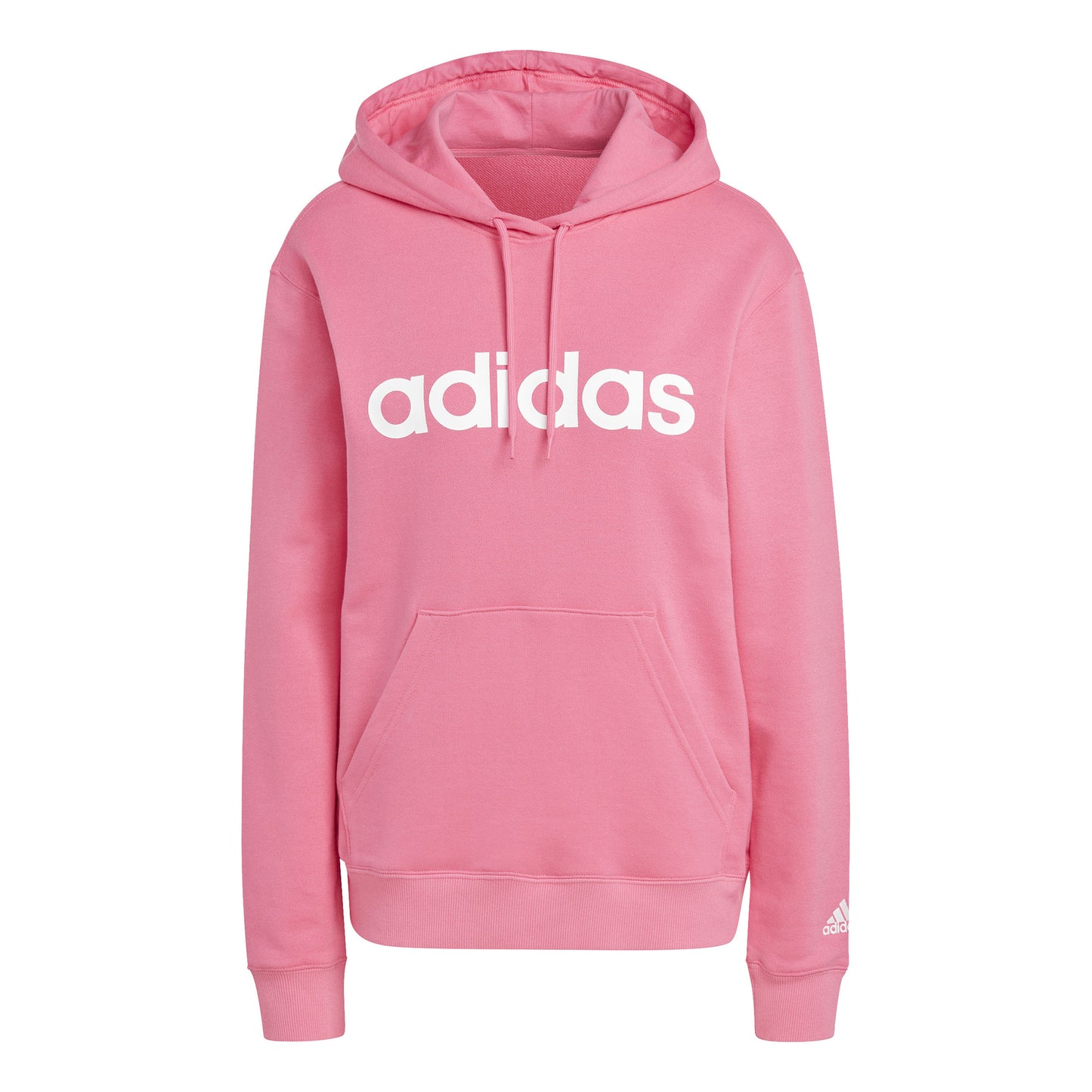 adidas Linear French Terry Sudadera con capucha Mujeres - rosa, blanco