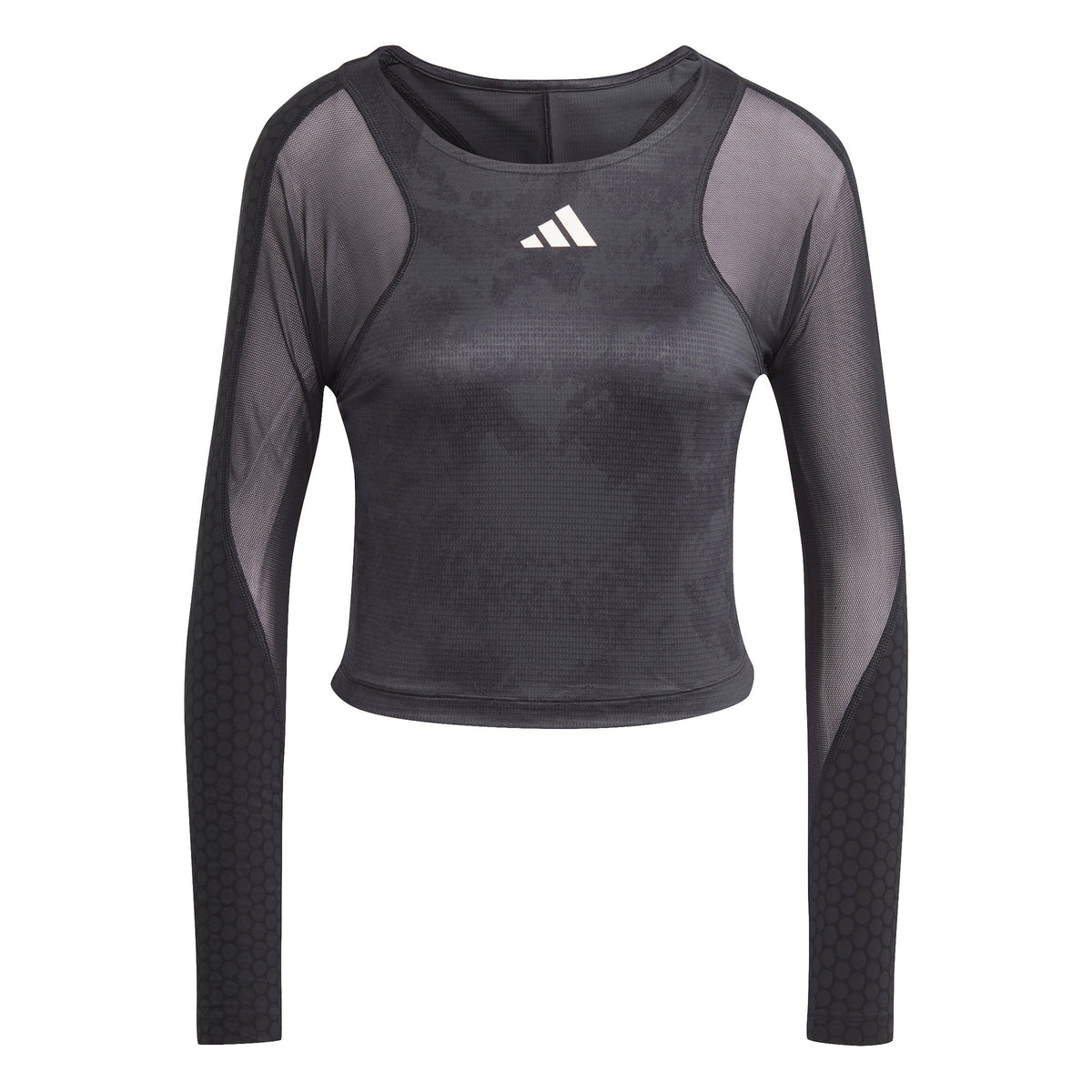 adidas Paris Crop Camiseta de manga larga Mujeres - gris oscuro, negro